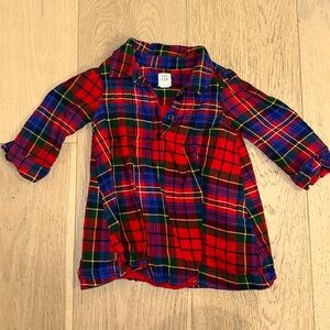 Gap 1/4 sleeve long sleeve button blouse